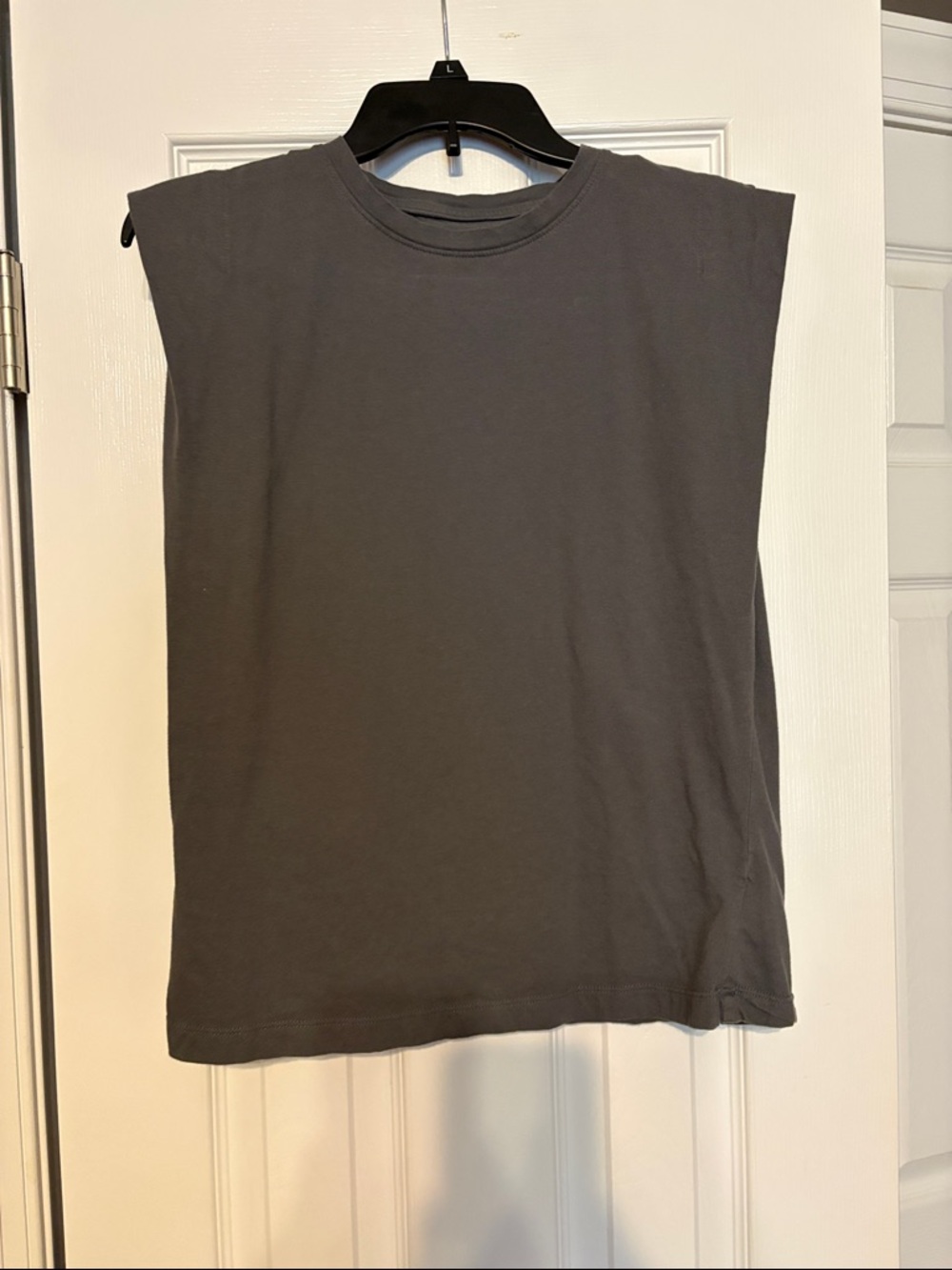 a new day Sleeveless Crewneck Top in Charcoal Gray